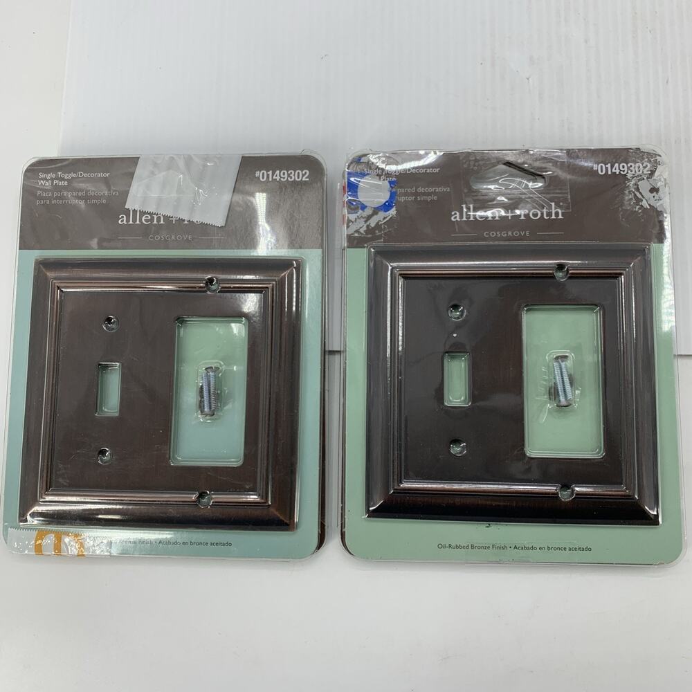 ALLEN + ROTH TOGGLE DECORATOR COMBO PLATE COVER #0149302 ELECTRICAL FINISH NEW